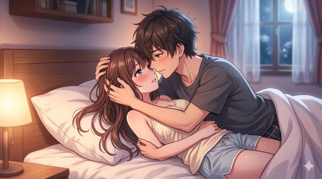 dva milenci v posteli