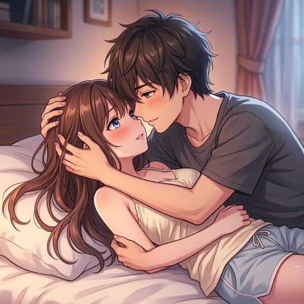 dva milenci v posteli